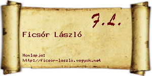 Ficsór László névjegykártya